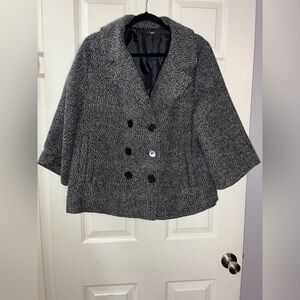 Hazel Charcoal Double-Breasted Pea Coat